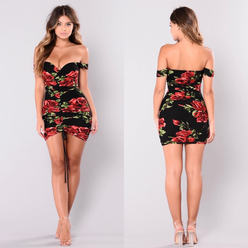 Cascabel Rose Mini Dress - Black SOLD OUT ON SITE